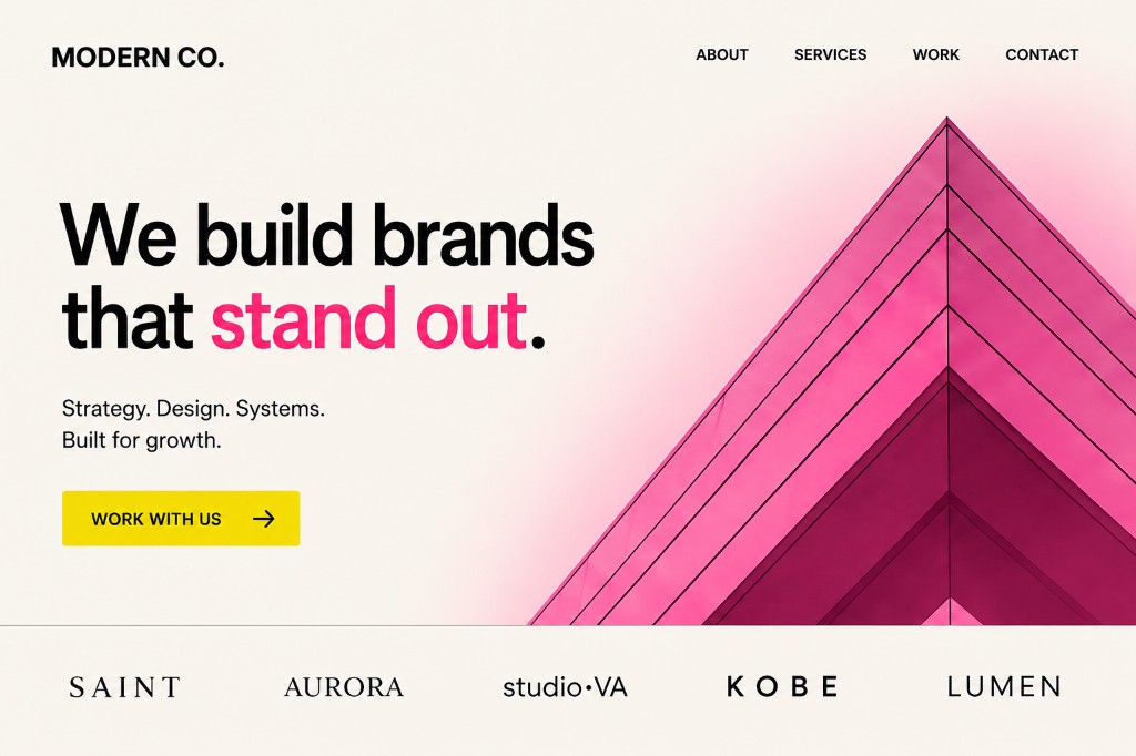 Clean premium organized website direction